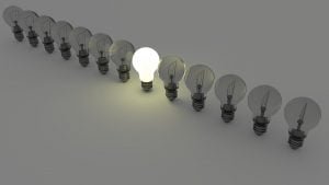 Illuminated bulb to signify thought leadership while others are silent