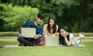 students sitting and studying
