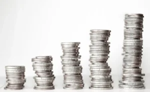 retirement savings in coin stacks