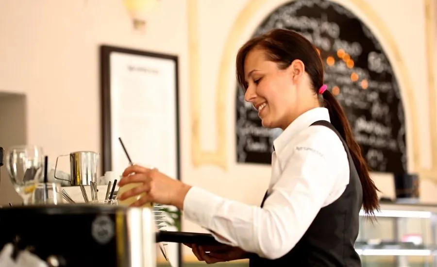 waitress at a restaurant waitress at a restaurant