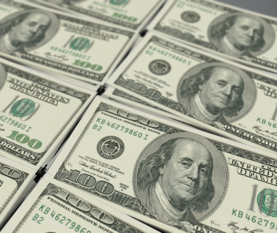 Dollar bills to represent trade Dollar bills to represent trade