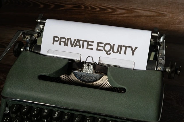 private equity typed on a typewriter