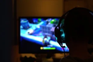 video game being played on screen by a gamer