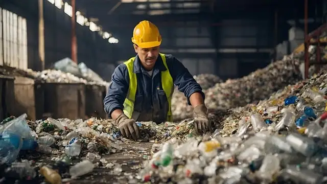 worker in a waste management facility