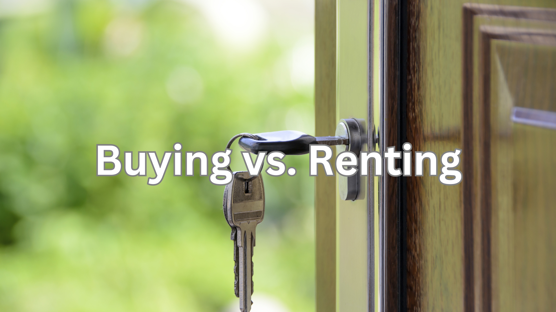 Buying vs. Renting - key hanging from a door of a residence