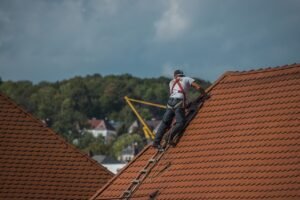 construction worker on a roof
