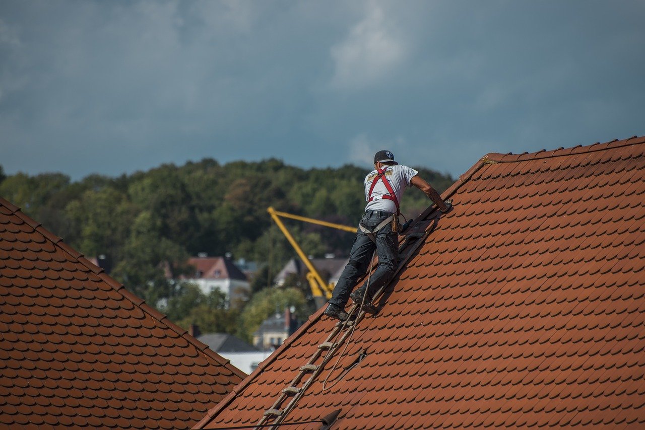 construction worker on a roof