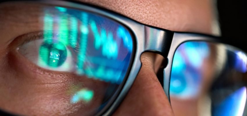 tax platform that uses Artificial intelligence reflected on the spectacles of a tax payer
