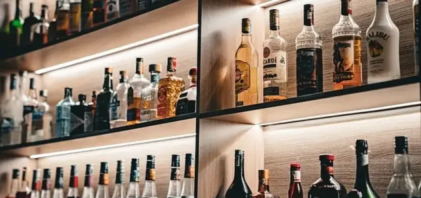 alcohol in a bar