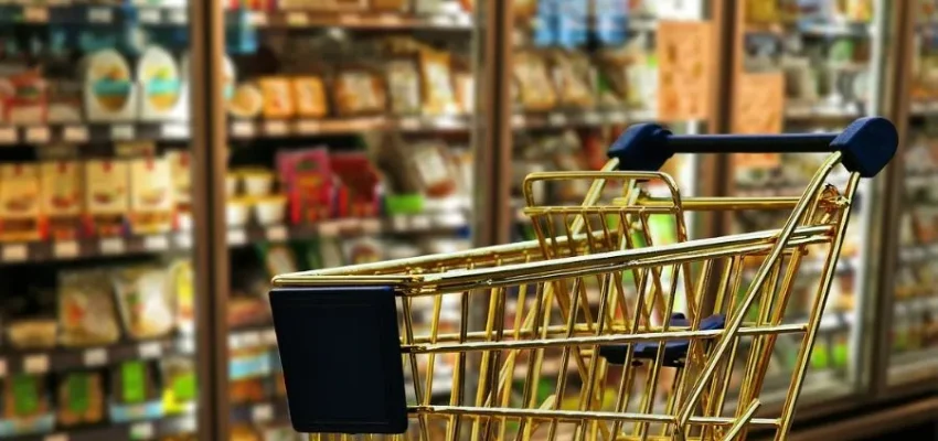 trolley in supermarket