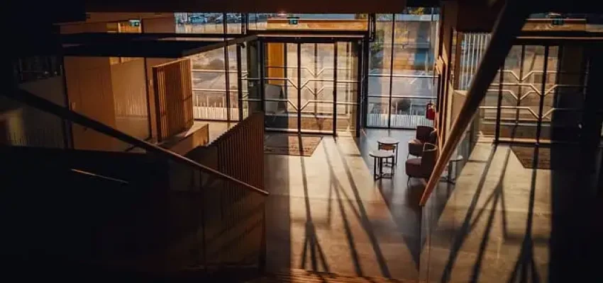 empty co-working space in a building waiting to be rented