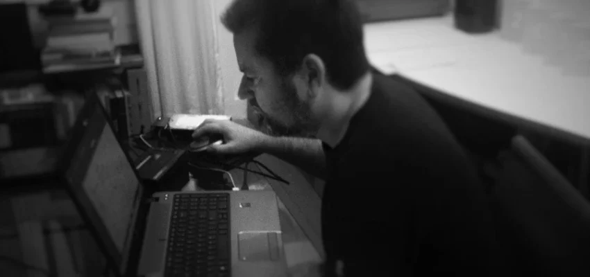 entrepreneur in his home office