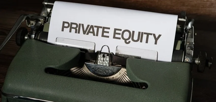 private equity typed on a typewriter