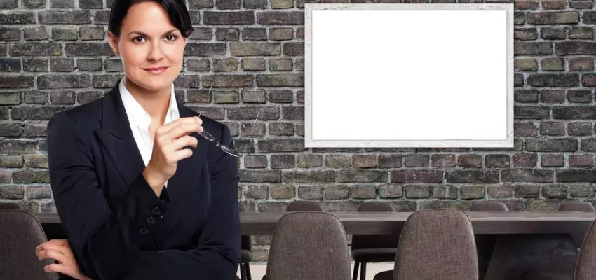 professional lady in an office meeting room