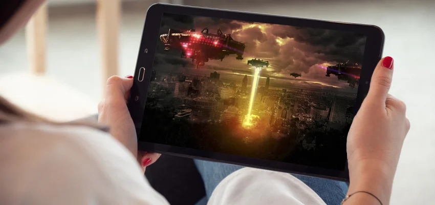 streaming a tv show on a tablet
