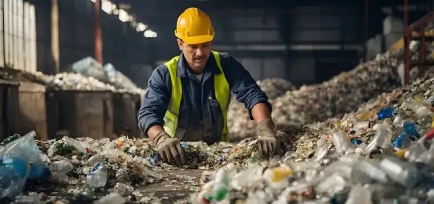 worker in a waste management facility